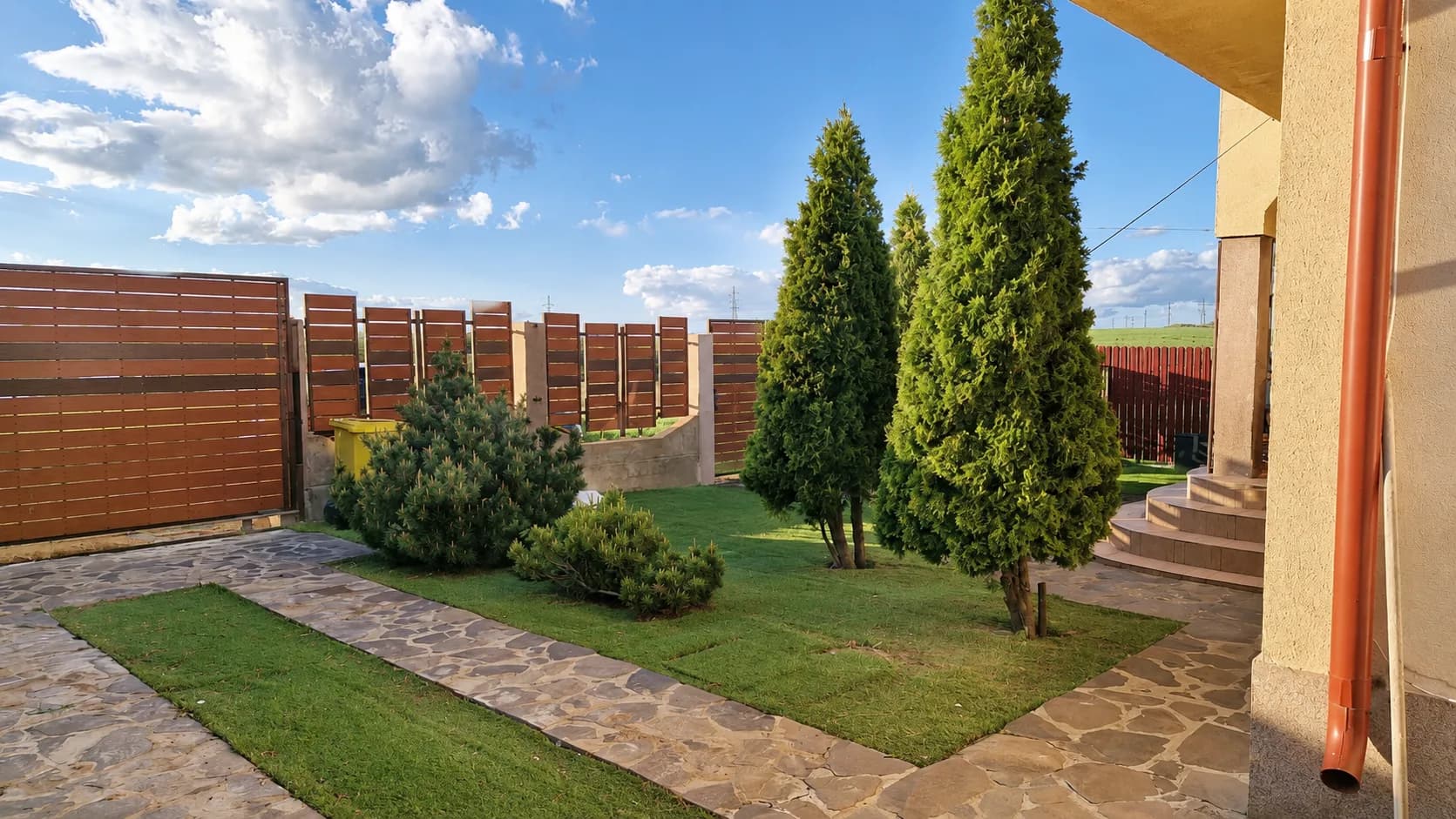 Villa front and private yard